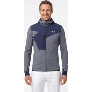 Pánská mikina Salewa Puez 2 Dry L/S Hood FZ Tee Navy Blazer Melange šedá XL