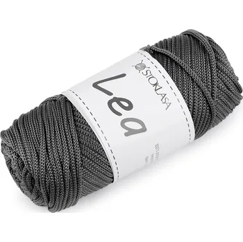 Příze Pletací a háčkovací příze macrame Lea Ø3 mm 90 g, střední, 10 šedá