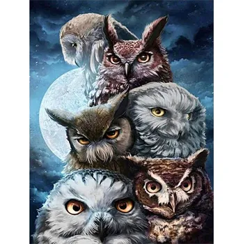 Diamantové malování Diamantové malování - Sovy - č. 7 40 x 30 cm