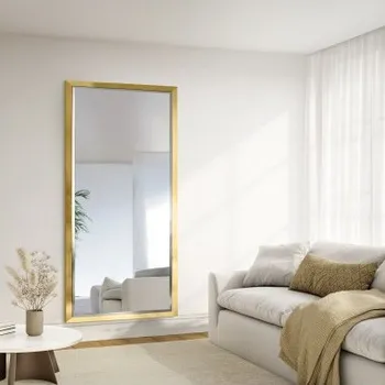 Zrcadlo Zrcadlo v elegantním zlatostříbrném dřevěném rámu - 5201011