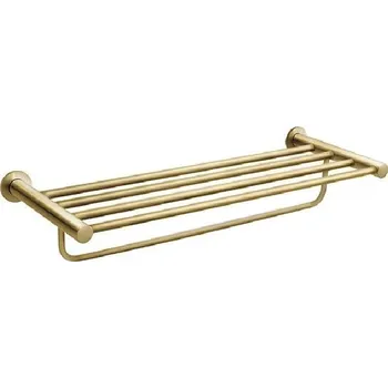 Novaservis Ferro Smile - Držák ručníku s poličkou, délka 63 cm, kartáčované zlato ASM35BG