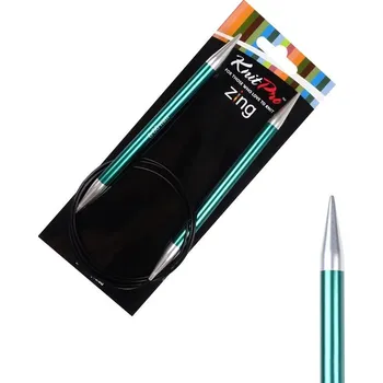 Nástroj na niť a příze Pevné kruhové kovové jehlice Zing KnitPro 100 cm 8 mm