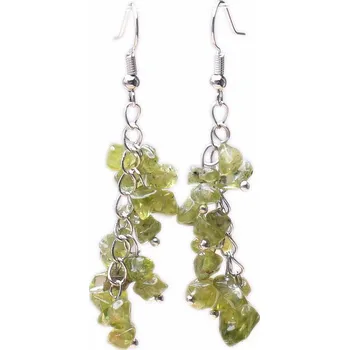 Náušnice Olivín fashion náušnice s kamínky dlouhé délka cca 6 cm