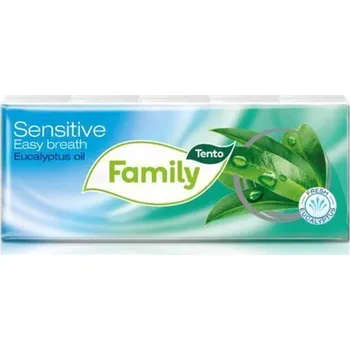 Papírový kapesník Tento Sensitive Easy Breath eukalyptový olej 3 vrstvé 10 ks