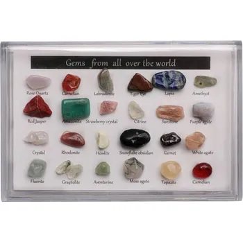 Drahý kámen Dárková sada polodrahokamů v krabičce - 24 kusů 24 ks