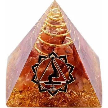 Orgonit pyramida s karneolem malá 3 x 3,2 cm