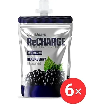 Energetický nápoj GymBeam ReCharge Gel 6 x 75 g, blackberry