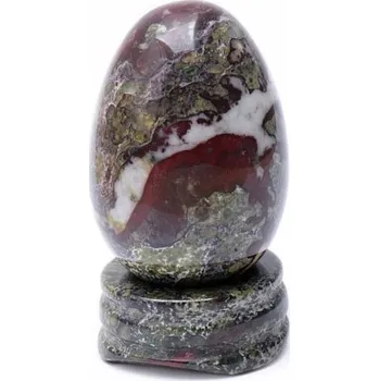 Jaspis dračí krev vajíčko s podstavcem bytová dekorace cca 5,5 cm