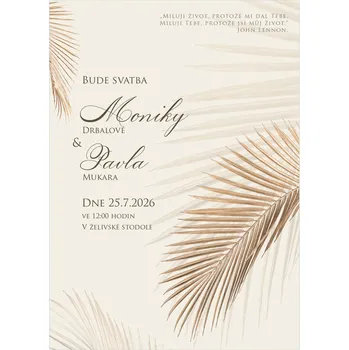 Svatební dekorace Svatební oznámení 264 - Palmové listy