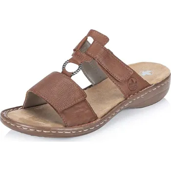 Dámské pantofle Dámské nazouváky RIEKER 60885-24 hnědá S6 39