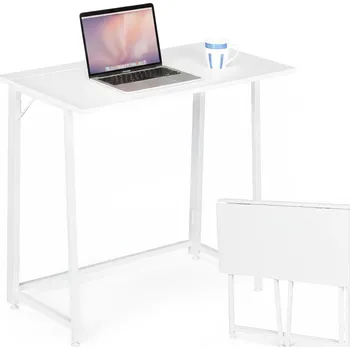 Psací stůl Biurko počítačový skleněný stolek 80x45 cm pod bílý notebook ModernHome TH-FD-5