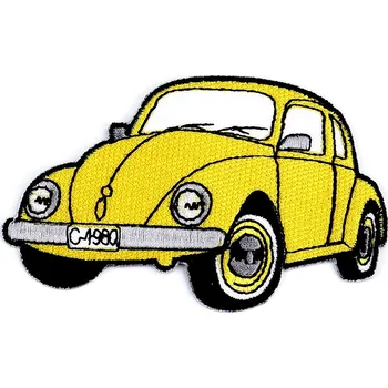 Nášivka Nažehlovačka auto, traktor, loď, malé, 50 žlutá auto