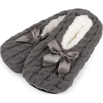 Dámské baleríny Dámské zimní balerínky s protiskluzem, velké, 21 (vel. 35-38) šedá