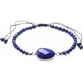 Drahý kámen Lapis lazuli exkluzivní náramek se Shamballa zapínáním obvod cca 16 až 25 cm