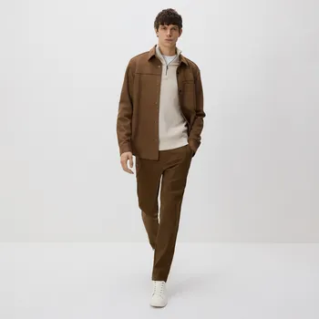 Pánské kalhoty Reserved - Kalhoty chino carrot - zlatavá hnědá - YV919-82X - YV919-82X-S