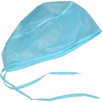 Chirurgická čepice, modrá, zavazování vzadu, jednorázová, 100 ks/balení, 1101K