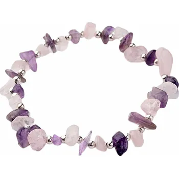 Náramek Ametyst a růženín náramek sekaný extra obvod cca 16 až 22