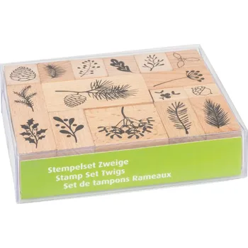 Dětské razítko Heyda Větvičky - gumová razítka na dřevě sada (16ks)