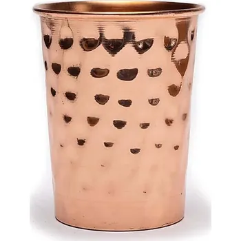 Láhev YOGI & YOGINI Měděný hrnek na vodu 250ml - tepaný 250 ML ORANŽOVÁ