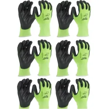 Pracovní rukavice Pracovní reflexní rukavice Milwaukee HI-VIS, ochrana proti proříznutí A, velikost 10 (XL), 12 párů, 4932492916