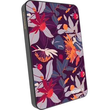 Powerbanka Picasee Powerbanka s MagSafe 5 000 mAh Šedá - Purple Leaf
