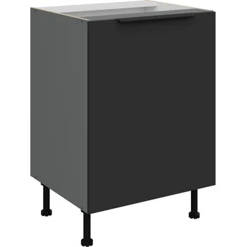 Kuchyňská skříňka Dolní jednodveřová skříňka LUNARA - šířka 60 cm, černá / antracit