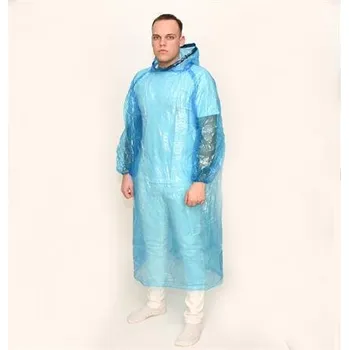 Pláštěnka Pláštěnka s kapucí, modrá, jednorázová, PE, 10 ks/balení, SF0845