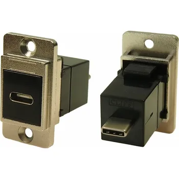 Elektrická zásuvka CLIFF Spojka DUALSLIM USB C zásuvka-zepředu,USB C zástrčka-zezadu