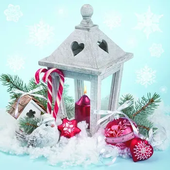 Papírový ubrousek Ubrousky DAISY L (20ks) Xmas Lantern on Snow