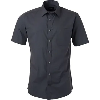 Pánská košile Popelínová košile s krátkým rukávem JN 680 carbon 3XL