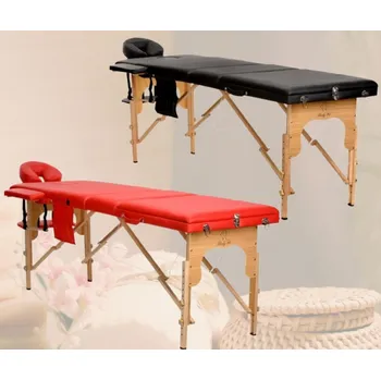 Masážní přístroj 3-segmentový masážní stůl - dřevěný béžová