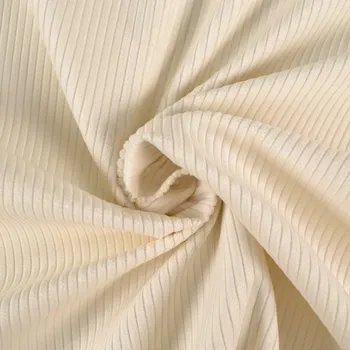 Zbytek - Látka bavlněný manšestr Taya ecru