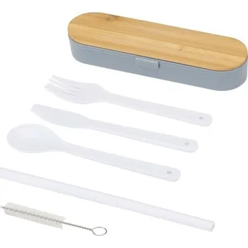 Příbor Runa sada příborů s bambusovým víkem - Šedá břidlice