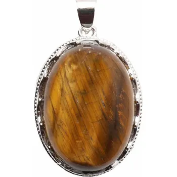 Drahý kámen Tygří oko přívěsek extra oválný cca 2,7 cm