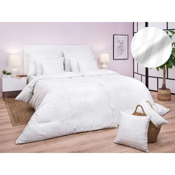 DADKA VRACOV Povlečení atlas grádl bílé proužek 2 cm 140x200, 70x90 cm Varianta: Povlečení atlas grádl bílý proužek 2 cm 240x200, 2x 70x90 cm, Značka: Dadka