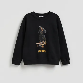 Pánská mikina Reserved - Mikina s&nbsp;potiskem - černý - 571EF-99X - 571EF-99X-S