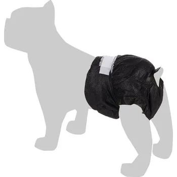 kalhotky pro psa Flamingo Papírové pleny pro feny černé 12 ks