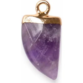 Drahý kámen Ametyst fasetový přívěsek Žraločí zub cca 2 cm
