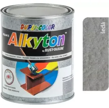 ALKYTON - Samozákladový email na kov, dřevo a beton kladívkový šedý 750ml