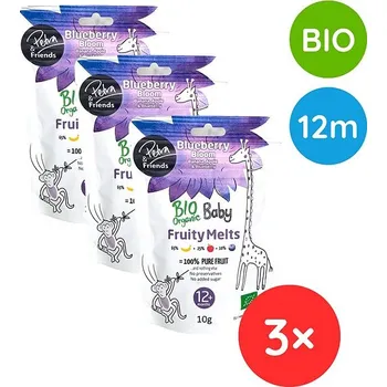 Sušené ovoce Petra & Friends BIO Ovocné kousky banán, jablko a borůvka 3× 10 g