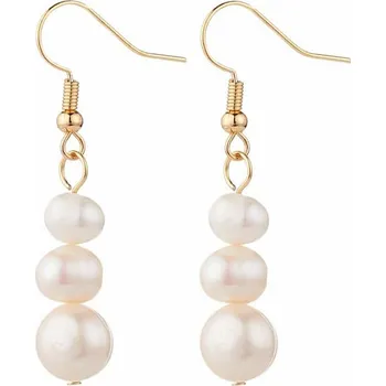 Náušnice Módní náušnice se třemi perlami cca 4,2 cm