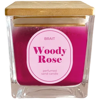 Svíčka Svíce sypaná vonná ve skle Woody Rose 130 g