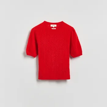 Dámský svetr Reserved - Svetr s příměsí vlny z alpaky - červená - 112IT-33X - 112IT-33X-XL