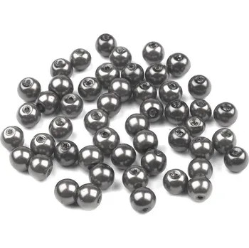 Korálek Skleněné voskové perly Ø6 mm, střední, 19B stříbrná tmavá