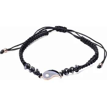 Náramek Jang šňůrkový stahovací náramek černý obvod cca 25 cm