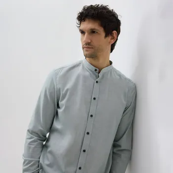 Pánská košile Reserved - Košile slim fit se stojáčkem - zelená - 536HT-77X - 536HT-77X-XL