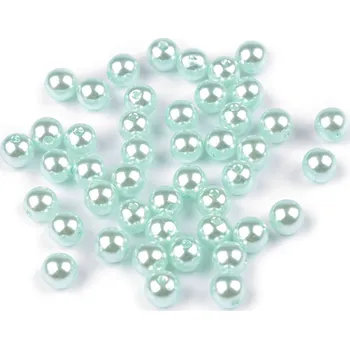 Korálek Plastové voskové korálky / perly Glance Ø8 mm Varianta: F18 mentolová, Balení: 20 g