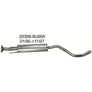 Výfukový systém Výfuk - zadní tlumič - díl výfuku FORD Maverick 2.4i 16V 4WD, FORD Maverick 2.7 TD 4WD, NISSAN Note 1.6i 16V, NISSAN Terrano II 2.4i 16V 4WD, NISSAN Terrano II 2.7 TD 4WD (15.20)