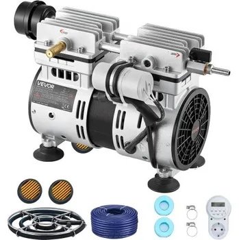 Technika k zahradnímu jezírku Provzdušňovače jezírek VEVOR, provzdušňovací systém 5,2 CFM pro jezera do 3 akrů, vzduchový kompresor 4/5 HP, 1 difuzor a 30,5 m závaží, venkovní provzdušňovací čerpadlo pro cirkulaci kyslíku v hluboké vodě