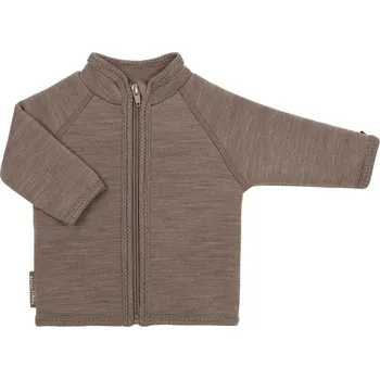 Chlapecká mikina Cardigan z merino vlny pro děti hnědý nature melange Smallstuff Velikost: 80/86